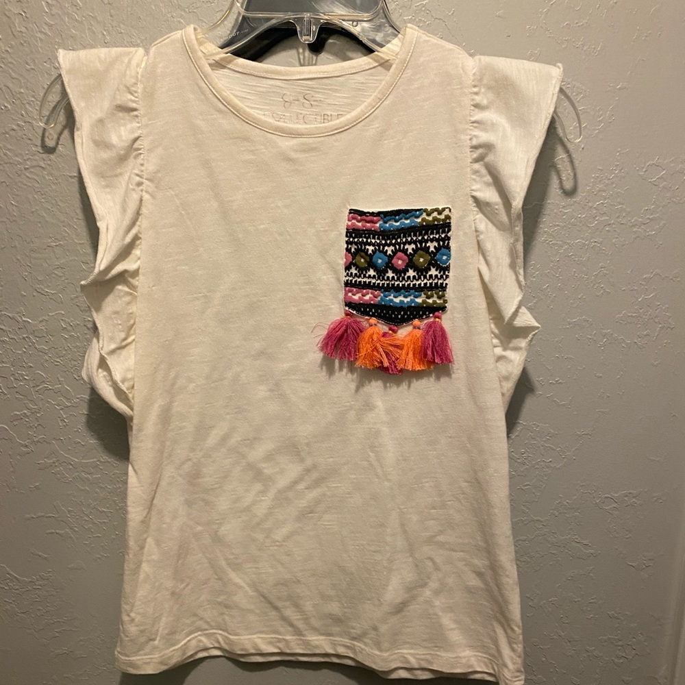 Girls shirt with embellished pocket